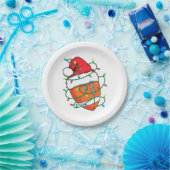 Santa Football Sportbal Mannen Jongens Kerstmis Papieren Bordje (Feest)