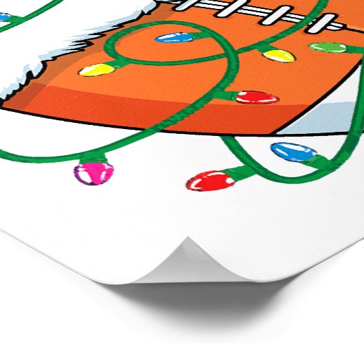 Santa Football Sportbal Mannen Jongens Kerstmis Poster (Hoek)