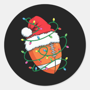 Santa Football Sportbal Mannen Jongens Kerstmis Ronde Sticker