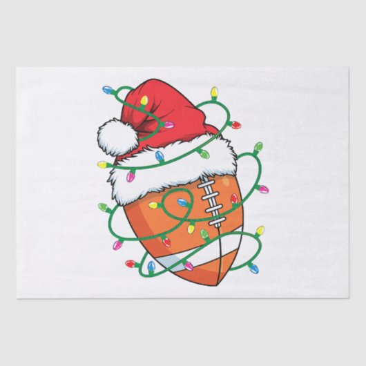 Santa Football Sportbal Mannen Jongens Kerstmis Tissuepapier (Voorkant)