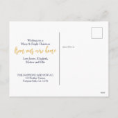 Santa Footprint op Snowy Rooftop-kerstbeweging Feestdagenkaart (Achterkant)