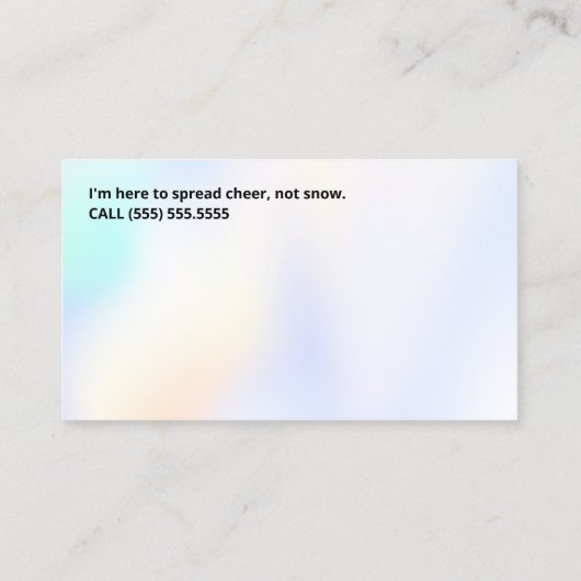 Santa for Hire Funny Contactkaartje (Achterkant)
