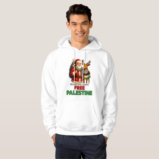 Santa for Palestine – Christmas Peace Hoodie (Voorkant volledig)