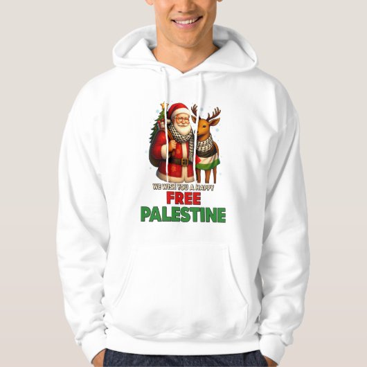 Santa for Palestine – Christmas Peace Hoodie (Voorkant)