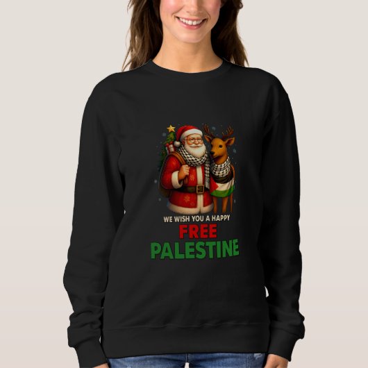 Santa for Palestine – Christmas Peace Trui (Voorkant)