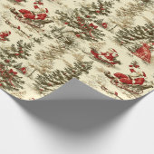  Santa Forest Sleigh Ride Pattern Cadeaupapier (Hoek)