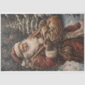 Santa Forest sneeuwdecoupage Tissuepapier (Voorkant)