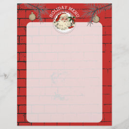 Santa fork brick kerstfeestmaal met briefhoofd