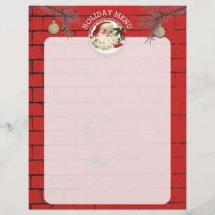 Santa fork brick kerstfeestmaal met briefhoofd