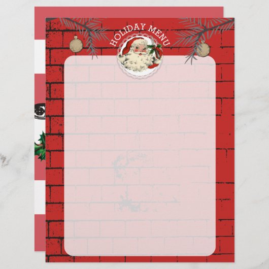 Santa fork brick kerstfeestmaal met briefhoofd (Voorkant / Achterkant)