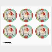 Santa fork lepel culinair kerstlabel Ronde Sticker (Vel)