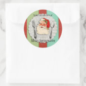 Santa fork lepel culinair kerstlabel Ronde Sticker (Tas)