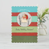 Santa fork lepel culinaire kerstkaart (Staand voorkant)