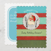 Santa fork lepel culinaire kerstkaart (Voorkant / Achterkant)
