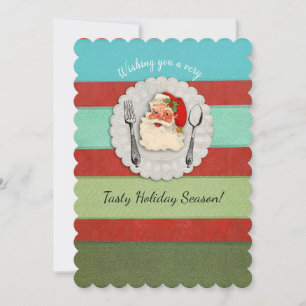  Santa fork lepel culinaire kerstkaart
