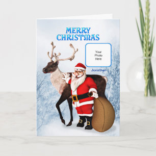 Santa-fotokaart met naam feestdagen kaart