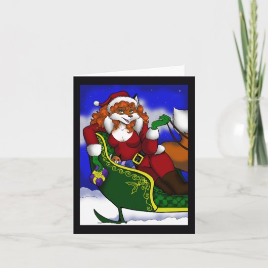 Santa Fox-briefkaart Feestdagen Kaart (Voorkant)