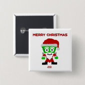 Santa FrankenCheese 2-inch Button op het plein (Voorkant /achterkant)
