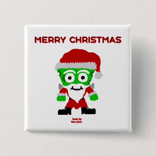 Santa FrankenCheese 2-inch Button op het plein (Voorkant)