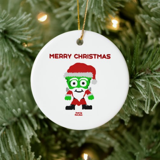 Santa FrankenCheese Circle Ornament (Boom)