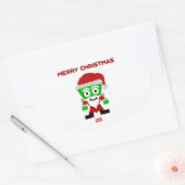 Santa FrankenCheese Oval Sticker (Envelop)