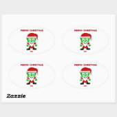 Santa FrankenCheese Oval Sticker (Vel)