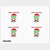 Santa FrankenCheese Rectangle Sticker (Vel)