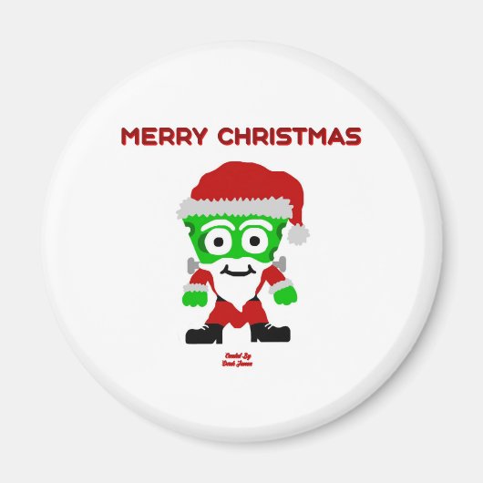 Santa FrankenCheese Round Magnet (Voorkant)