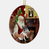 Santa-French BD (BW14) Keramisch Ornament (Rechts)