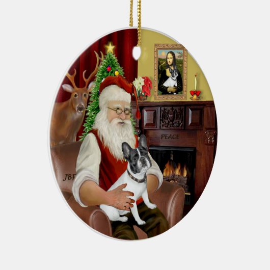 Santa-French BD (BW14) Keramisch Ornament (Rechts)