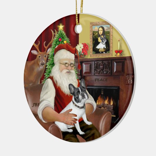 Santa-French BD (BW14) Keramisch Ornament (Links)