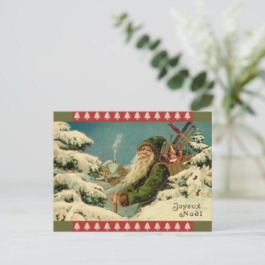  Santa French Briefkaart (Staand voorkant)