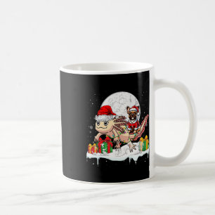 Santa French Bulldog Riding Axolotl Christmas Owne Koffiemok