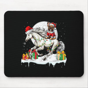 Santa French Bulldog Riding Horse Christmas Owner Muismat