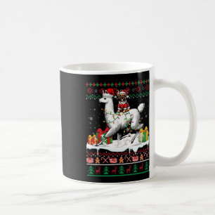 Santa French Bulldog Riding Llama Kersttrui Koffiemok