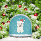 Santa Frenchie, Snowflakes Blue Sneeuwbol (Kerstmis)