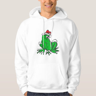 Santa Frog Cartoon Merry X-Mas Hoodie
