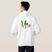 Santa Frog Cartoon Merry X-Mas Hoodie (Achterkant volledig)