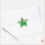 Santa Frog Cartoon Merry X-Mas Sticker<br><div class="desc">Deze Funny Christmas Santa FROG Cartoon wenst u een vrolijk kerstfeest! Artikel van de Funny Christmas Santa Frog Line.</div>