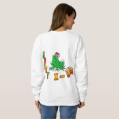 Santa Frog Cartoon Merry X-Mas Sweater (Achterkant volledig)