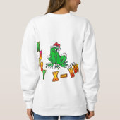 Santa Frog Cartoon Merry X-Mas Sweater (Achterkant)
