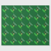 Santa frog cartoon on golf course funny Christmas Cadeaupapier (Vlak)