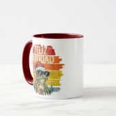 Santa Frog Feliz Navidad Mug - Vintage Sunset Mok (Voorkant links)