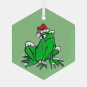 Santa Frog Glass Ornament (Achterkant)