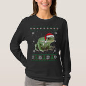 Santa Frog Lelijke trui Dieren Kerstmis Pyjama T-shirt (Voorkant)