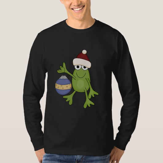 Santa Frog met Ornament Tshirts en geschenken (Voorkant)