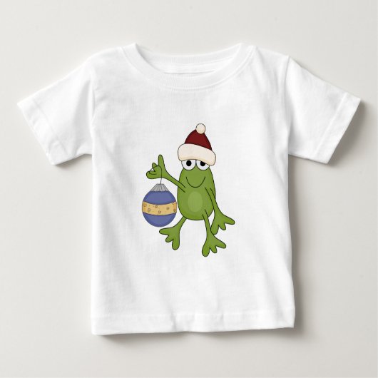 Santa Frog met Ornament Tshirts en geschenken (Voorkant)