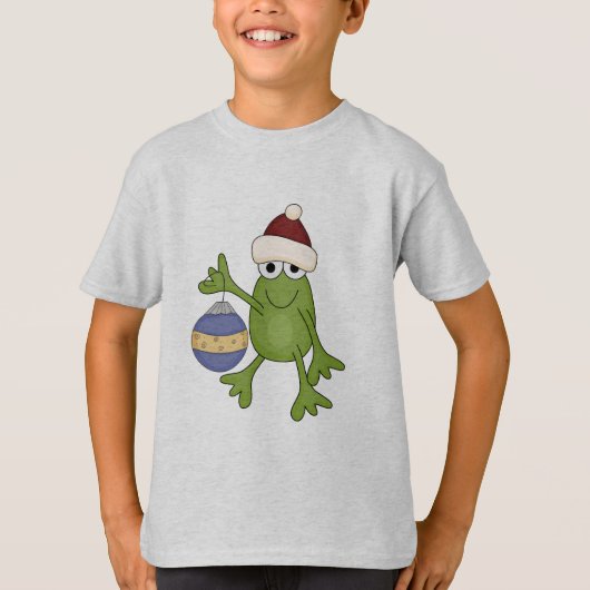 Santa Frog met Ornament Tshirts en geschenken (Voorkant)