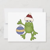 Santa Frog met Ornament Tshirts en geschenken Feestdagenkaart (Voorkant)