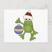 Santa Frog met Ornament Tshirts en geschenken Feestdagenkaart (Voorkant)